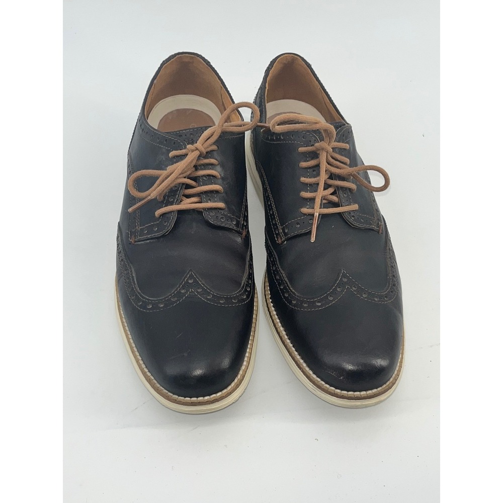 Cole Haan Grand OS Mens Black Leather Wingtip Oxford Dress Shoes Size 9M‎